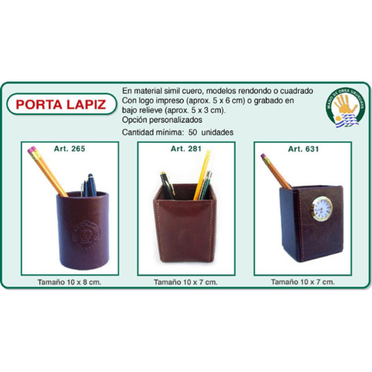 Portalápices en cuero